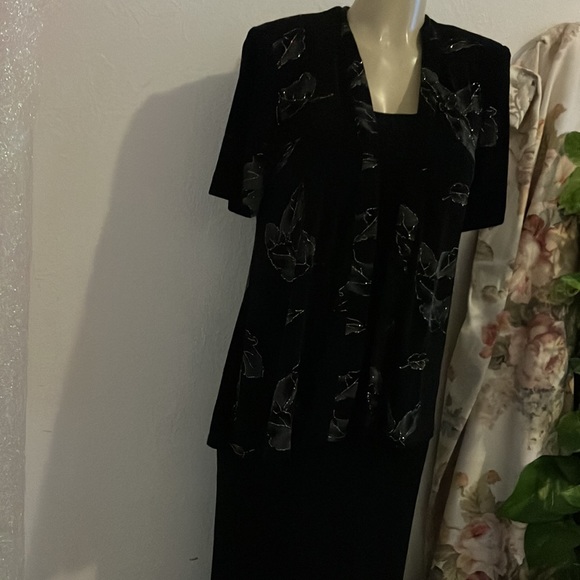 Vintage Dress R&M Richards Long Sleeveless & Short Sleeve Coat with glitter - Picture 4 of 16